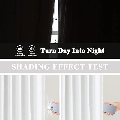 Vision Home White Pinch Pleated Full Blackout Curtains Thermal Insulated Window - Image 4