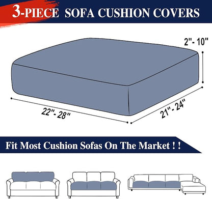 LA MEACK Couch Cushion Covers Seat Cushion Cover Stretch Couch Cover Separate - Image 6