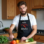 Personalized Chef Apron for Men, Custom Embroidered Design, Professional Kitchen Cooking BBQ Grilling for Dad, Decorated in USA