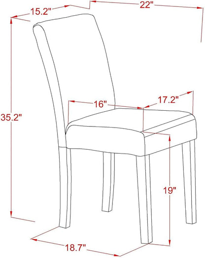East West Furniture ABP7T47 Abbott Parson Kitchen Chairs - Image 3