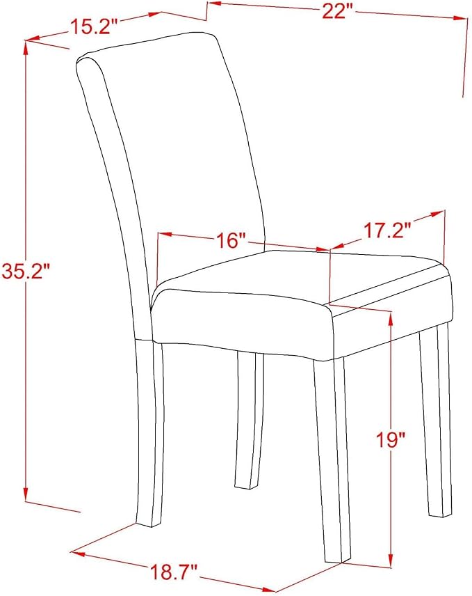 East West Furniture ABPNT35 Abbott Classic Parson Chairs - Image 3