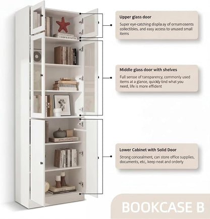 TUSY 85.5" Modern Tall Bookcase - Image 6