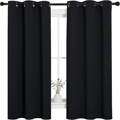NICETOWN Halloween Pitch Black Solid Thermal Insulated Grommet Blackout by NICETOWN
