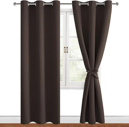 Blackout Curtains for Bedroom and Living Room, 38 x 72 Inch | Thermal Insulated by Hiasan
