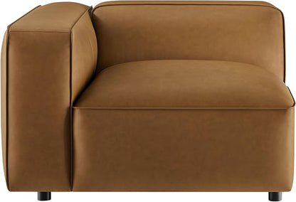 Modway Auren Vegan Leather Left Modular Armchair in Camel - Image 8