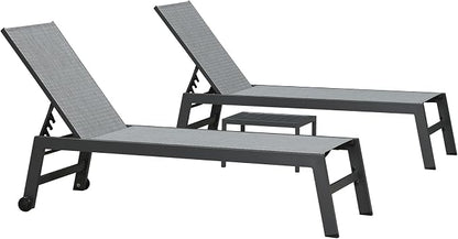 PURPLE LEAF Patio Chaise Lounge Set 4 Pieces Aluminum Outdoor Lounge Chairs - Image 7