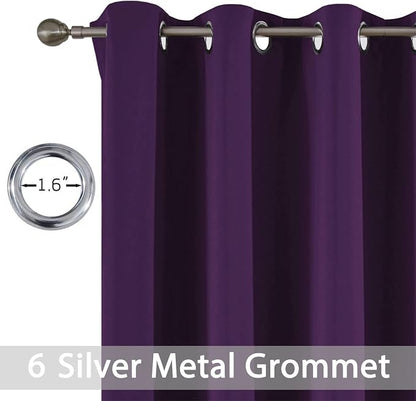Yakamok Room Darkening Curtains 42x63 inch Length Purple-Living Room | 2 panels - Image 2