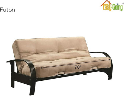 Easy-Going Reversible Couch Cover, Large Futon Sofa, Peacockblue/Beige | - Image 8