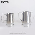 Milk Frothing Pitcher Steaming Pitchers Stainless Steel Milk/Coffee/Latte/Cappuccino Steam Pitchers Milk Jug Cup (350ml/12oz Single)