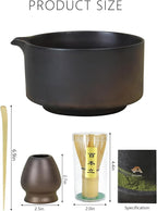 Artcome Matcha Bowl Set with Spout – Handmade Ceramic Chawan, Bamboo Whisk, Whisk Holder, Tea Scoop, and Matcha Manual – Traditional Japanese Tea Set for Matcha Lovers