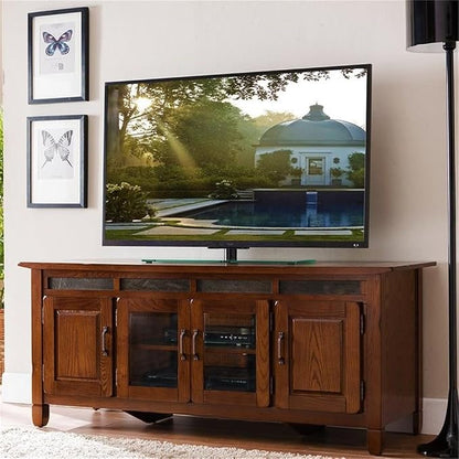 Leick Home 89360 Rustic Oak TV Stand - Image 2