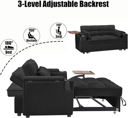 Auvsoce 65'' Convertible Sleeper Sofa Bed - Image 5