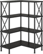 HOOBRO Corner Bookshelf, 4-Tier L-Shaped Bookcase, Industrial Open Display by HOOBRO