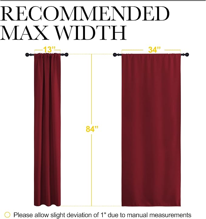 NICETOWN Christmas Burgundy Curtains Blackout Drape Panels - Image 6