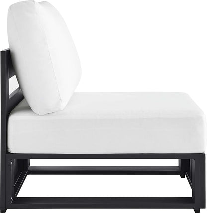 Modway Tahoe Aluminum Armless Patio Gray White Modular Weather-Resistant - Image 4