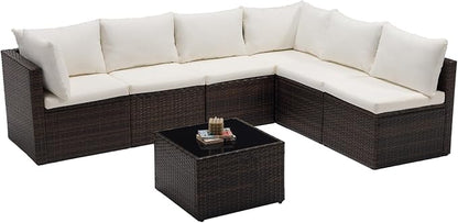 NEWBULIG 7-Piece Outdoor Patio Sectional Sofa, Weather-Resistant Modular Wicker - Image 2
