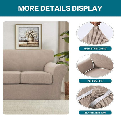 Turquoize 4 Piece Sofa Slipcover Sofa Covers - Image 4