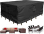 Patio Furniture Set Cover Waterproof Rectangular Heavy Duty 600D Outdoor by CKCLUU