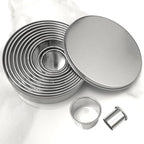 Round Cookie Cutters Set 12Pcs, Metal Cookie Cutters Sturdy Dough Molds with Case, Basic Biscuit Cutter for Fondant Pancake Baking Decorations Holiday Birthday Party