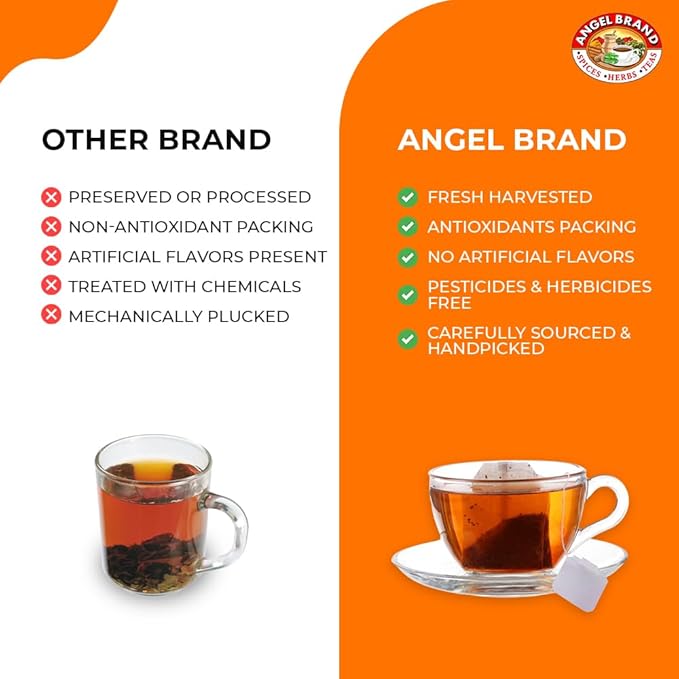 Angel Brand Soursop Tea Bags 25 – Pack 3 – Tea Bags for Health Benefits and Immune Support Famous in Jamaican Culture - Graviola Soursop Leaves gives Taste, Vitamins & Minerals