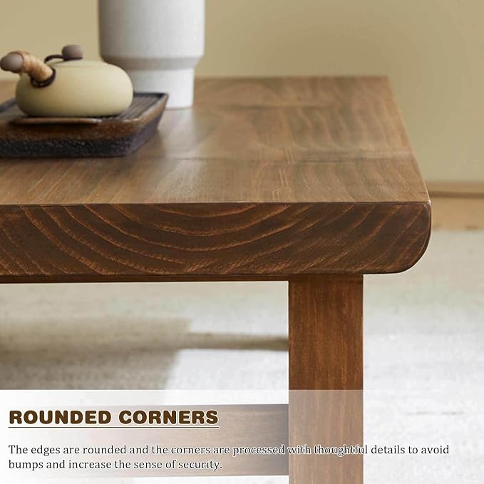 Japanese Solid Wood Tatami Coffee Table - Image 5