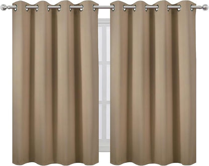 Natural Thermal Blackout Curtains/52 x 45 Inch/Set of 2 Panels Room Darkening - Image 2