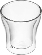 Restaurantware-Forma Professional 3.4 oz Double Wall Shot Glasses, 12 Insulated Espresso Cups - Dishwashable, Reusable, Clear Glass Coffee Cups, Freezable, For Hot Or Cold Beverages