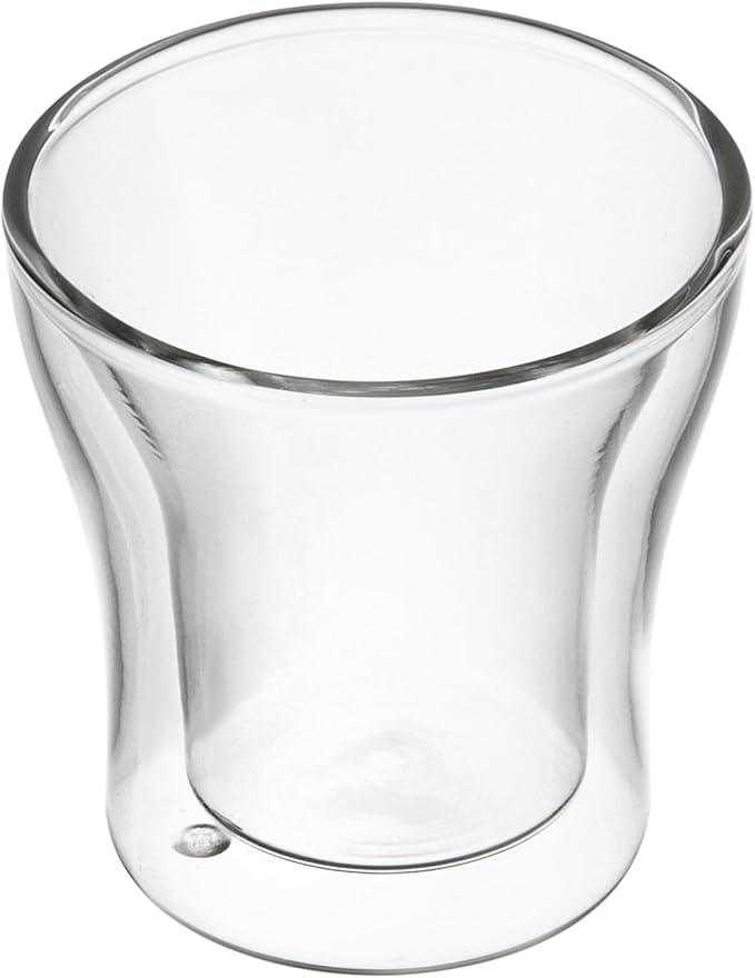 Restaurantware-Forma Professional 3.4 oz Double Wall Shot Glasses, 12 Insulated Espresso Cups - Dishwashable, Reusable, Clear Glass Coffee Cups, Freezable, For Hot Or Cold Beverages