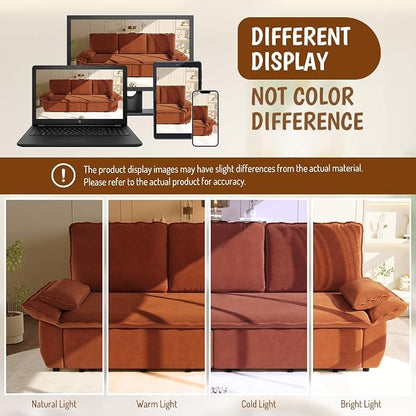 KEIKI 94.5" King Size 3-in-1 Convertible Sofa Bed, Pull-Out Sleeper Couch - Image 8