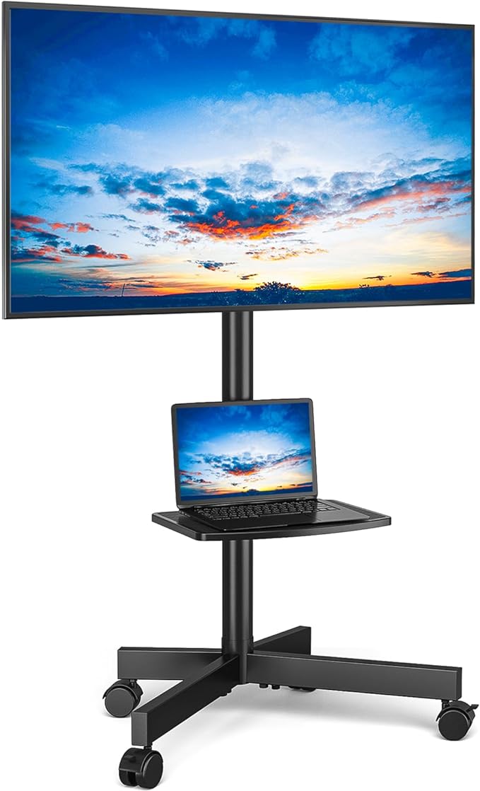 Rfiver Mobile TV Stand for 23-65 Inch LCD LED Flat/Curved Panel Screen TVs up by Rfiver