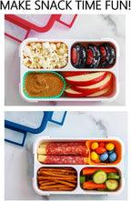 kinsho Snack Containers - Small Bento Lunch Box for Kids Girls Boys Toddlers | MINI Leakproof Boxes, Baby Bentobox for School Daycare Travel, Portion Containers, 2 pack, Red Navy Blue