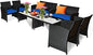 Tangkula 8 Pieces Patio Wicker Conversation Furniture Set, Patiojoy Sofa & by TANGKULA