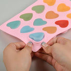 Silicone Heart-Shaped Chocolate Molds - Set of 3 Non-Stick Candy Heart Molds Silicone for Baking, Candy, Gummy, Food Grade - Pink