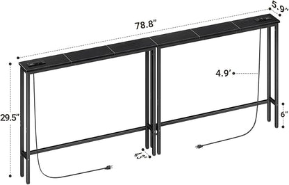 ELYKEN 2 Pack 5.9" Narrow Console Sofa Table - Image 3