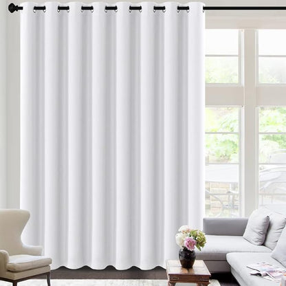 H.VERSAILTEX White Curtains for Sliding Glass Door Room Divider Curtains Noise by HVERSAILTEX