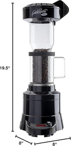 Fresh Roast Coffee Roaster Bundle SR800, Glass Extension Tube, Burr Grinder, (2 Lbs) Sample Pack of Green Beans, (2- pack) Sample trays