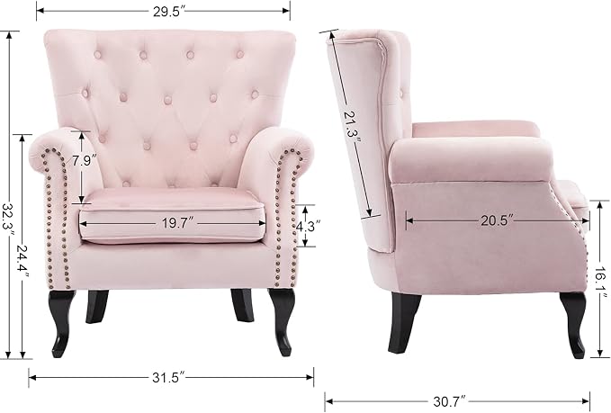 Set of 2 Mid Century Modern Accent Chair - Image 3