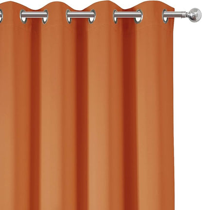 Orange Thermal Blackout Curtains/52 x 72 Inch/Set of 2 Panels Room Darkening - Image 5
