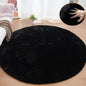 ORINOVA Black Round Rugs 8ft Machine Washable Rabbit Fur Area Rug Large Circle by ORINOVA