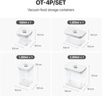 Premium Airtight Food Storage Containers 4-piece/Set, BPA Free, 100% Leak Proof, Keep food fresh up to 5 times longer than non-vacuum storage