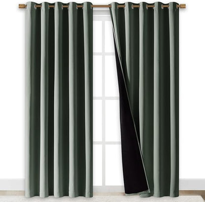 NICETOWN 100% Blackout Window Curtain Panels, Cold and Full Light Blocking by NICETOWN