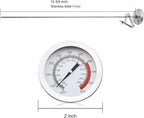 Deep Fryer/Candy/Turkey Thermometer with Clip&15 inch stem - Professional Kitchen Pot Fryer,Stainless Steel Fry Oil Thermometer for Frying,Candy and Meat Cooking