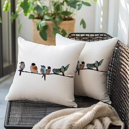 RABUSOFA 18x18 Outdoor Birds Pillow Decorative Throw Pillows, Small Throw - Image 4