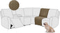 ALIECOM 100% Waterproof Recliner Sectional Couch Covers L Shape Stretch Corner by ALIECOM