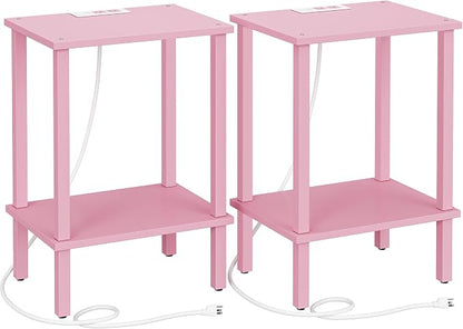 TUTOTAK End Table with Charging Station, Small Side Table with Outlets - Image 9