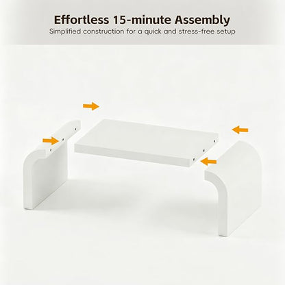 Modern Curved Coffee Table, 47.2’’ Minimalist Waterfall Center Table - Image 6