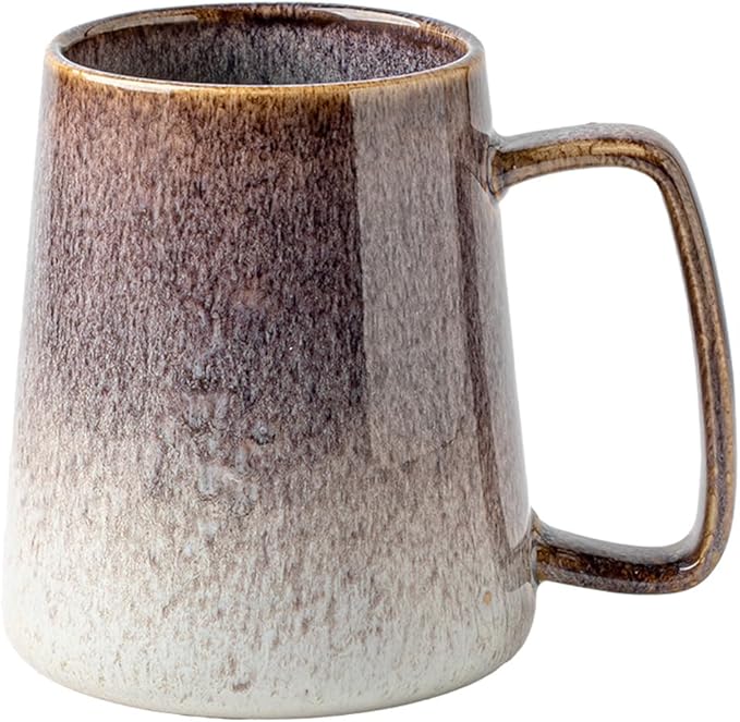 Large 24 oz Ceramic Coffee Mug with Large Handle, Vintage Coffee Cup, Extra Big Tea Cup for Office and Home, Dishwasher and Microwave Safe, Starry Purple