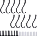 10 Pack Hanging Coat Hooks Wall Mount, Coat Hanger Wall Hangers, Metal Hooks for Hanging Heavy Duty, Screw in Hooks for Hanging Towels, Clothes, Backpack, Hat, Bag, Jacket, Key, Robe, Backpack Grey