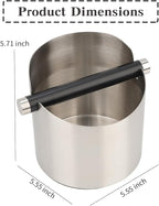 Italian Espresso Tapping Box, Stainless Steel Coffee Grinding Tapping Box, With Detachable Tapping Rod And Anti Slip Rubber Base (Silver)