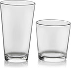 Libbey Flare Tumbler and Rocks Glasses Set, Stylish Lead-Free Drinking Glasses Set of 16, Versatile Dishwasher Safe Kitchen Glassware Set for Parties